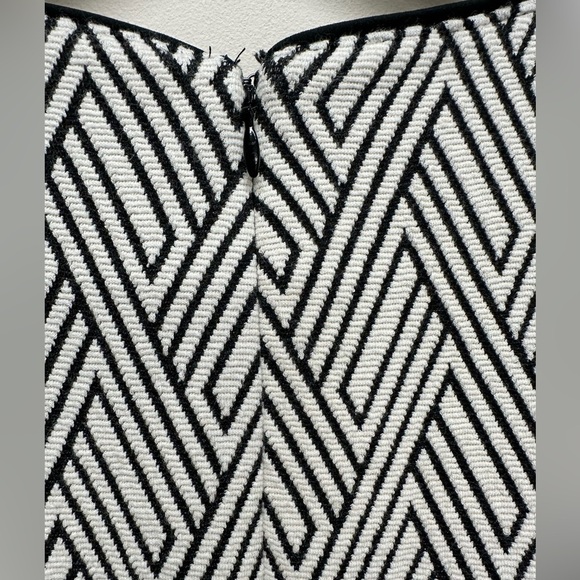 Banana Republic Sz 6 Women’s Black and White Geometric Dress Fit and Flare - Picture 7 of 7